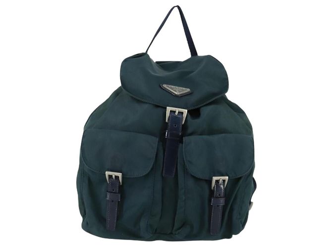 PRADA Rucksack aus Nylon grün silber authentisch 157004 - Ansicht 13