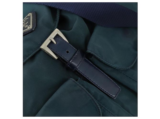 PRADA Rucksack aus Nylon grün silber authentisch 157004 - Ansicht 20