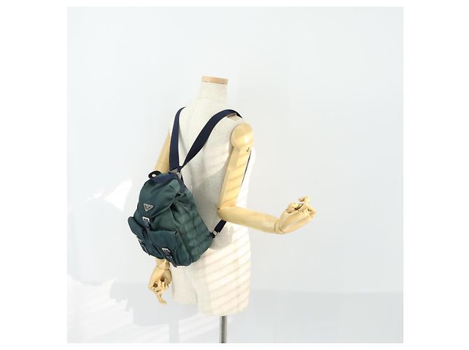 PRADA Rucksack aus Nylon grün silber authentisch 157004 - Ansicht 28