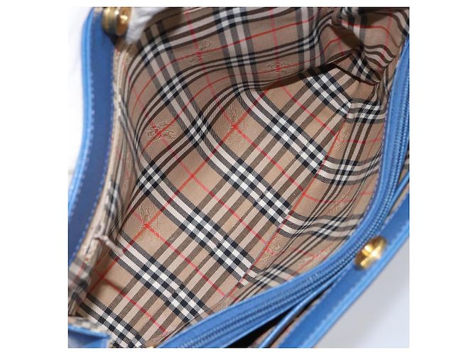 Autre Marque Borsa a mano Burberry in pelle blu e oro Auth 159091 D'oro - vista 12