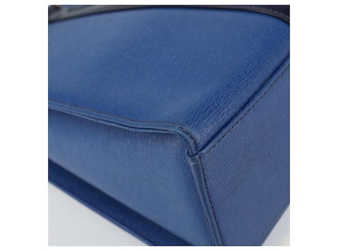 Autre Marque Borsa a mano Burberry in pelle blu e oro Auth 159091 D'oro - vista 14