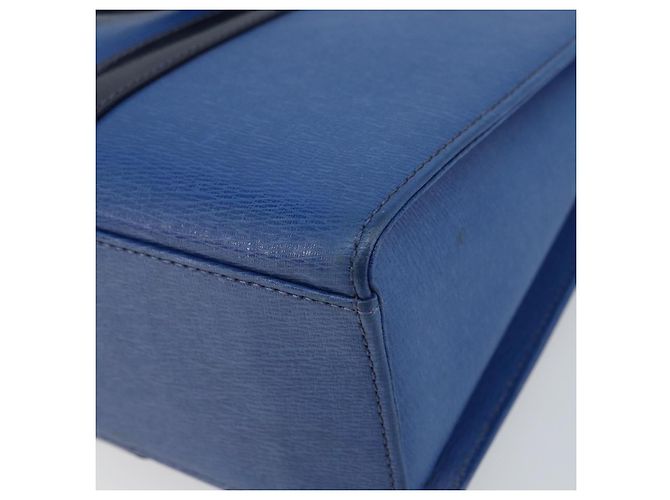Autre Marque Borsa a mano Burberry in pelle blu e oro Auth 159091 D'oro - vista 15