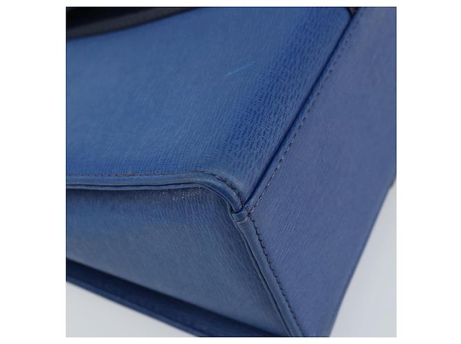 Autre Marque Borsa a mano Burberry in pelle blu e oro Auth 159091 D'oro - vista 16