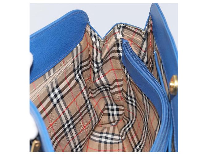 Autre Marque Borsa a mano Burberry in pelle blu e oro Auth 159091 D'oro - vista 17