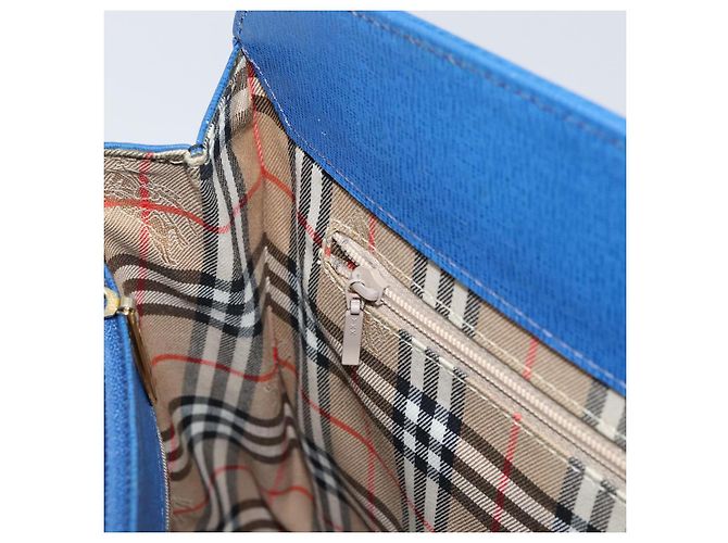 Autre Marque Borsa a mano Burberry in pelle blu e oro Auth 159091 D'oro - vista 19