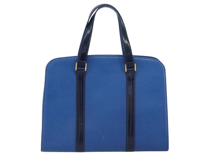 Autre Marque Borsa a mano Burberry in pelle blu e oro Auth 159091 D'oro - vista 2