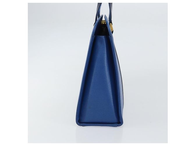 Autre Marque Borsa a mano Burberry in pelle blu e oro Auth 159091 D'oro - vista 3
