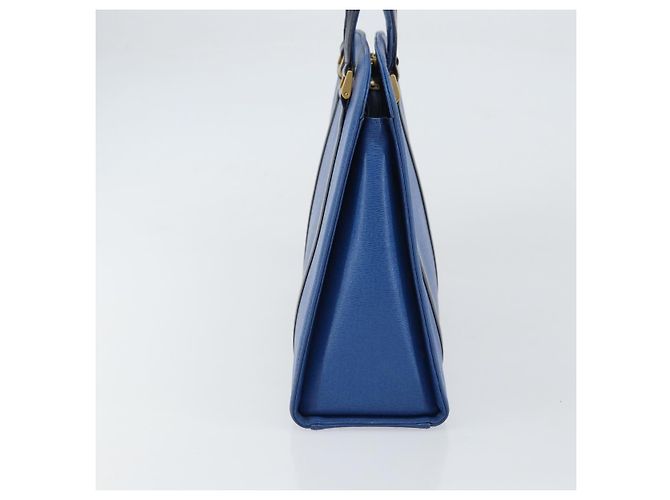 Autre Marque Borsa a mano Burberry in pelle blu e oro Auth 159091 D'oro - vista 4