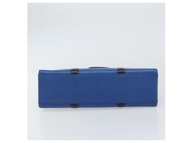 Autre Marque Borsa a mano Burberry in pelle blu e oro Auth 159091 D'oro - vista 5