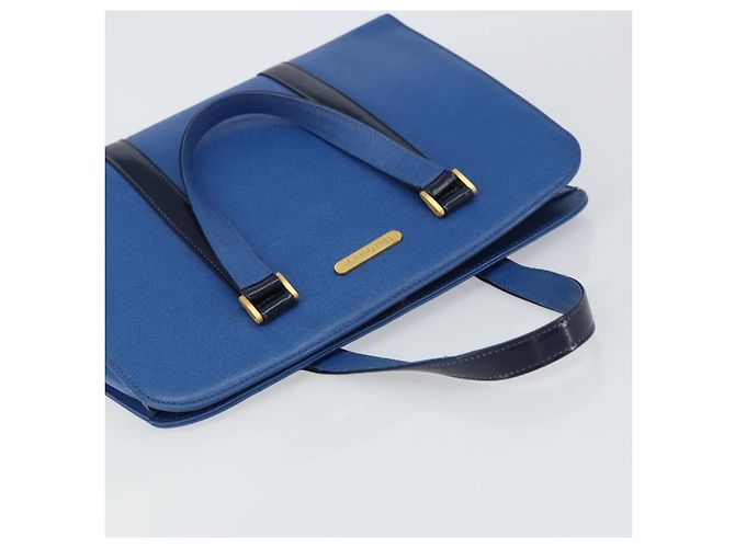 Autre Marque Borsa a mano Burberry in pelle blu e oro Auth 159091 D'oro - vista 6