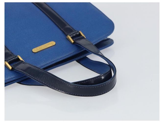 Autre Marque Borsa a mano Burberry in pelle blu e oro Auth 159091 D'oro - vista 7