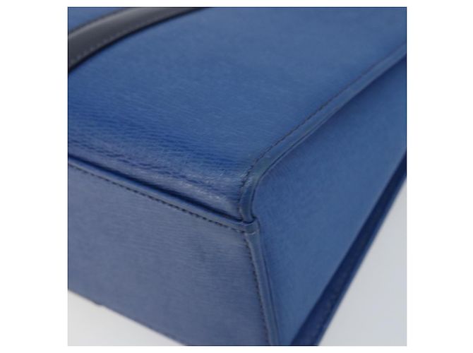 Autre Marque Borsa a mano Burberry in pelle blu e oro Auth 159091 D'oro - vista 9