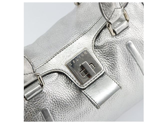 Céline Borsa a mano in pelle argento Auth 157912 - vista 14