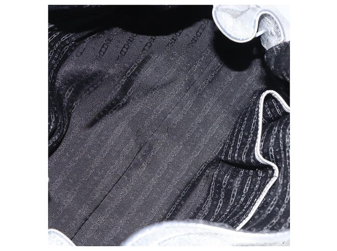 Céline Borsa a mano in pelle argento Auth 157912 - vista 16