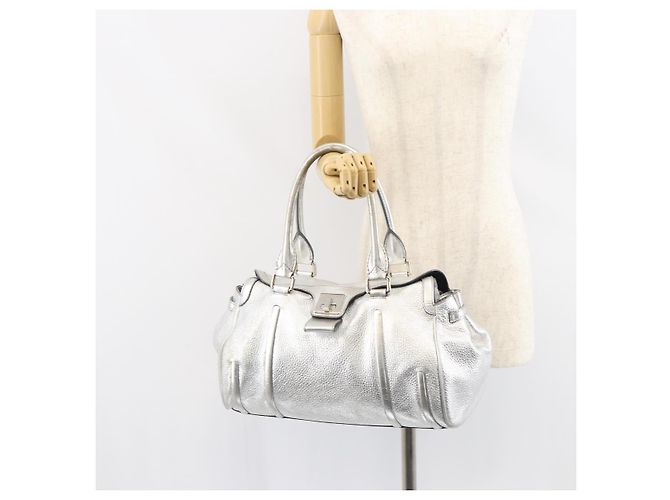 Céline Borsa a mano in pelle argento Auth 157912 - vista 23