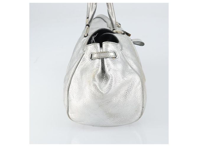 Céline Borsa a mano in pelle argento Auth 157912 - vista 4