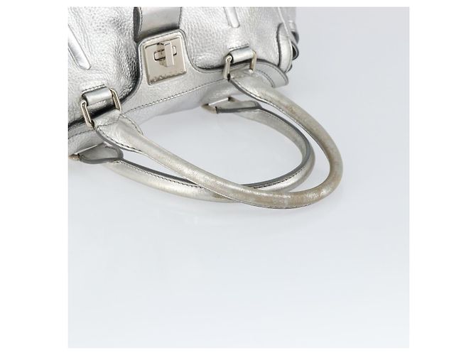 Céline Borsa a mano in pelle argento Auth 157912 - vista 7