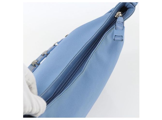 Salvatore Ferragamo Schultertasche Nylon Hellblau Silber Authentisch ka1321 - Ansicht 6