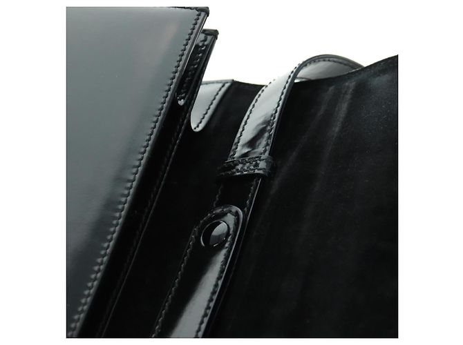 Borsa a Mano GUCCI Bamboo Smalto 2 vie Nero Oro 015 1046 3304 Auth bs32052 - vista 21