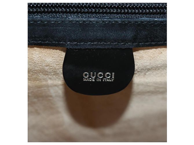 Borsa a Mano GUCCI Bamboo Smalto 2 vie Nero Oro 015 1046 3304 Auth bs32052 - vista 22