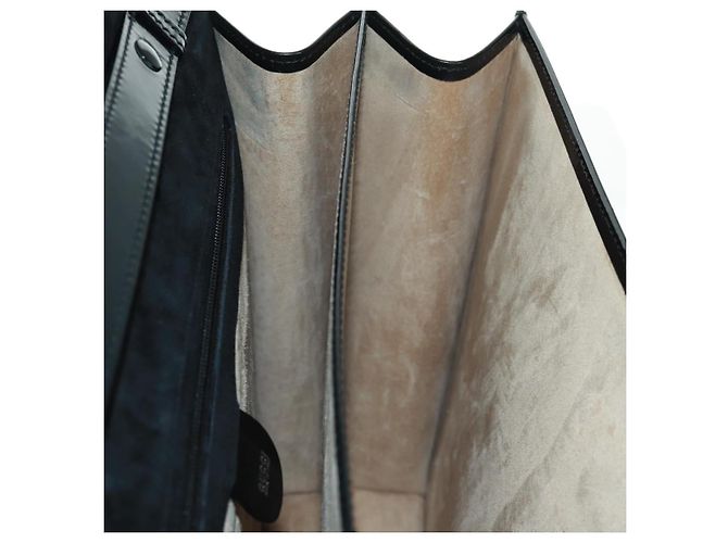 Borsa a Mano GUCCI Bamboo Smalto 2 vie Nero Oro 015 1046 3304 Auth bs32052 - vista 24