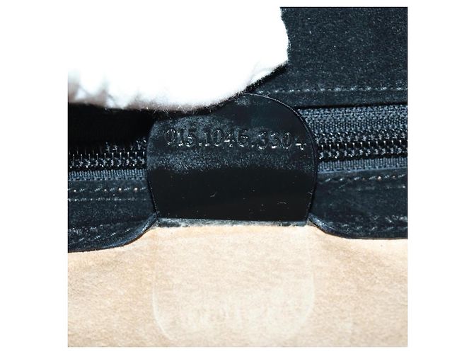 Borsa a Mano GUCCI Bamboo Smalto 2 vie Nero Oro 015 1046 3304 Auth bs32052 - vista 28