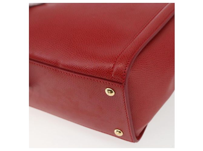 Salvatore Ferragamo Borsa a Spalla Chain Vala in Pelle 2 in 1 Rossa Oro Auth BA9424V Rosso D'oro - vista 14