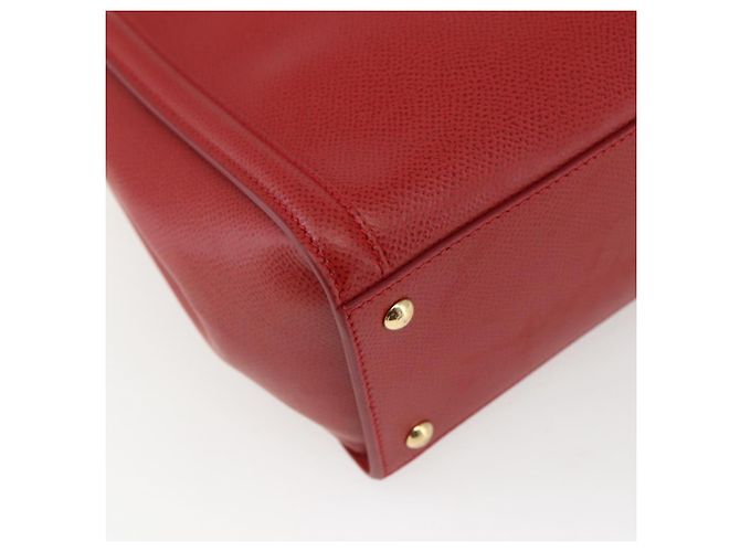 Salvatore Ferragamo Borsa a Spalla Chain Vala in Pelle 2 in 1 Rossa Oro Auth BA9424V Rosso D'oro - vista 15
