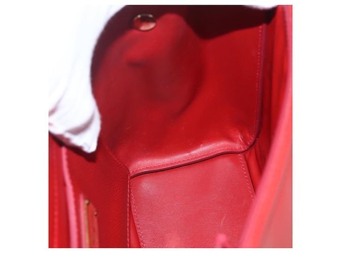 Salvatore Ferragamo Borsa a Spalla Chain Vala in Pelle 2 in 1 Rossa Oro Auth BA9424V Rosso D'oro - vista 18