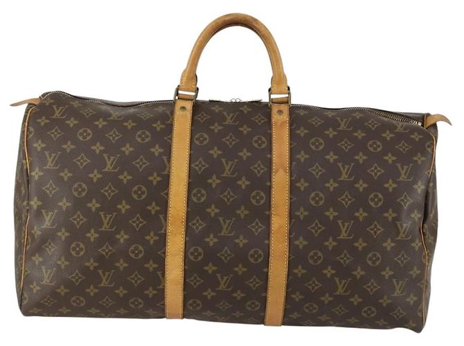 LOUIS VUITTON Borsa Boston Monogram Keepall 55 M41424 LV Auth BA9013 Monogramma - vista 13