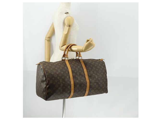 LOUIS VUITTON Borsa Boston Monogram Keepall 55 M41424 LV Auth BA9013 Monogramma - vista 21
