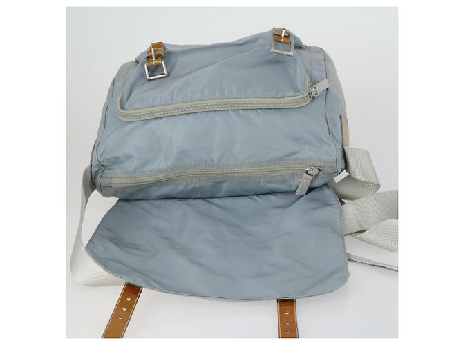 Borsa a Spalla PRADA Nylon Blu Argento Autentica 157777 - vista 11