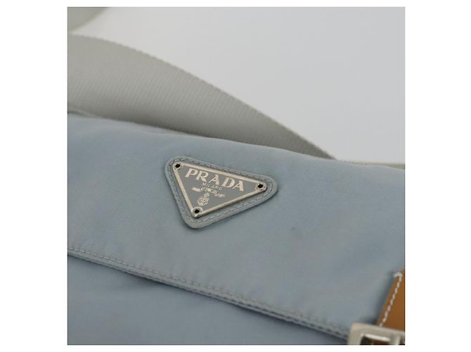 Borsa a Spalla PRADA Nylon Blu Argento Autentica 157777 - vista 17