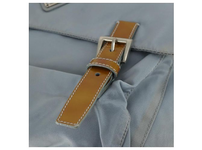 Borsa a Spalla PRADA Nylon Blu Argento Autentica 157777 - vista 18