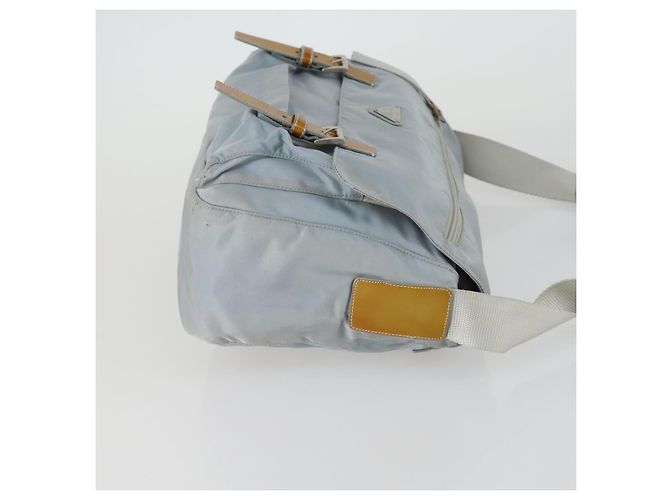 Borsa a Spalla PRADA Nylon Blu Argento Autentica 157777 - vista 3