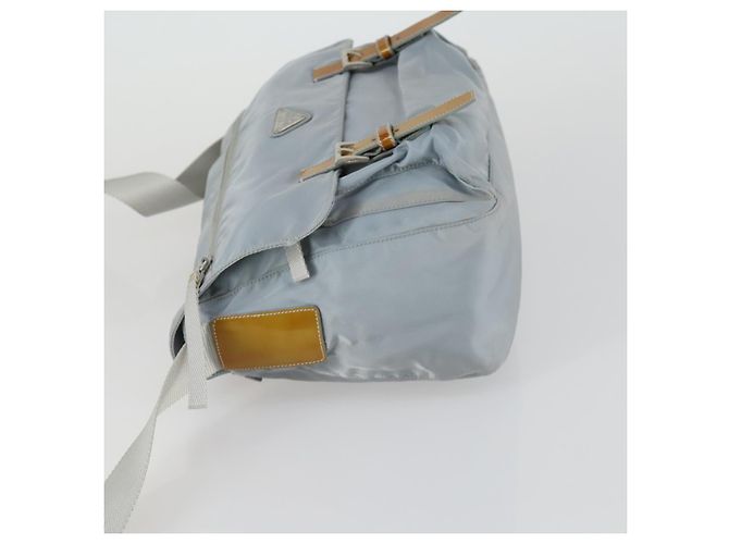 Borsa a Spalla PRADA Nylon Blu Argento Autentica 157777 - vista 4