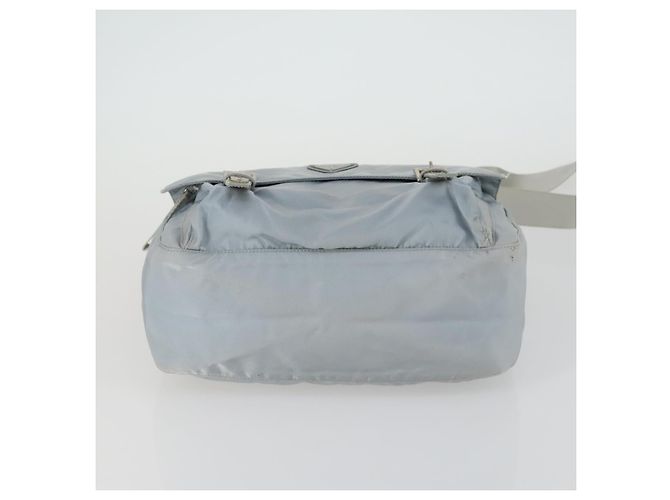 Borsa a Spalla PRADA Nylon Blu Argento Autentica 157777 - vista 5