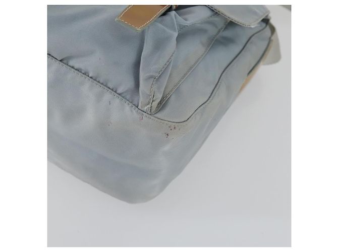 Borsa a Spalla PRADA Nylon Blu Argento Autentica 157777 - vista 9