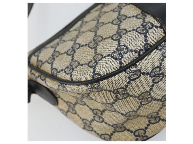 Borsa a Spalla Gucci GG Supreme Sherry Line PVC Blu Navy Oro 89 02 032 Auth 158018 D'oro - vista 11