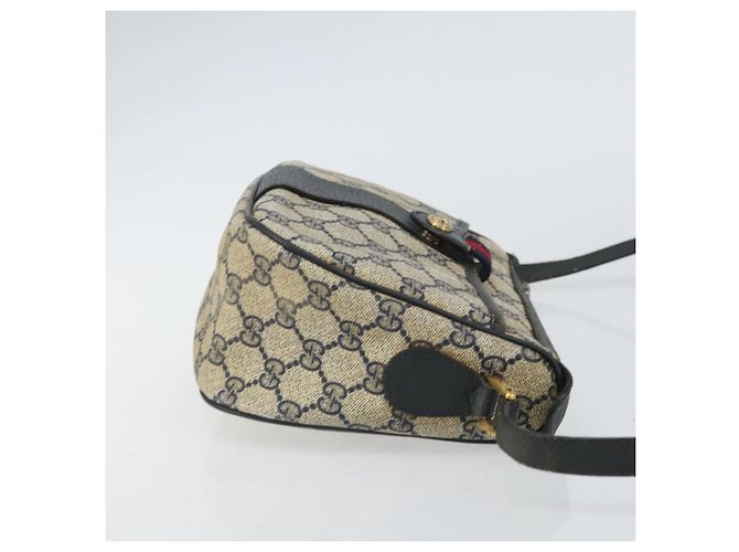 Borsa a Spalla Gucci GG Supreme Sherry Line PVC Blu Navy Oro 89 02 032 Auth 158018 D'oro - vista 4