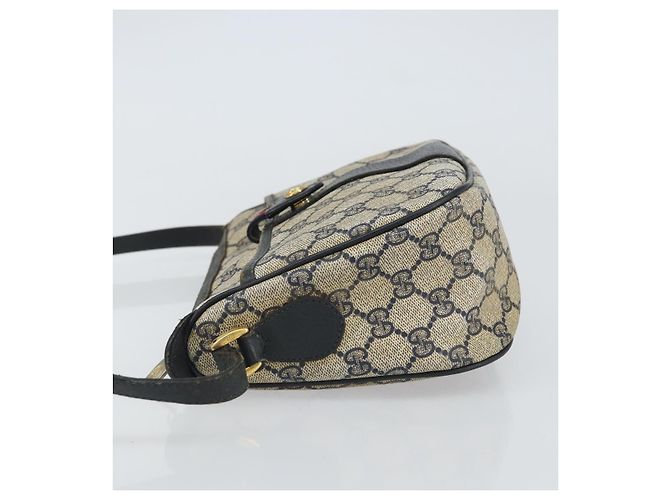 Borsa a Spalla Gucci GG Supreme Sherry Line PVC Blu Navy Oro 89 02 032 Auth 158018 D'oro - vista 5