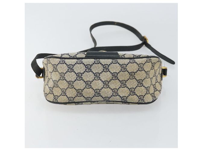 Borsa a Spalla Gucci GG Supreme Sherry Line PVC Blu Navy Oro 89 02 032 Auth 158018 D'oro - vista 9