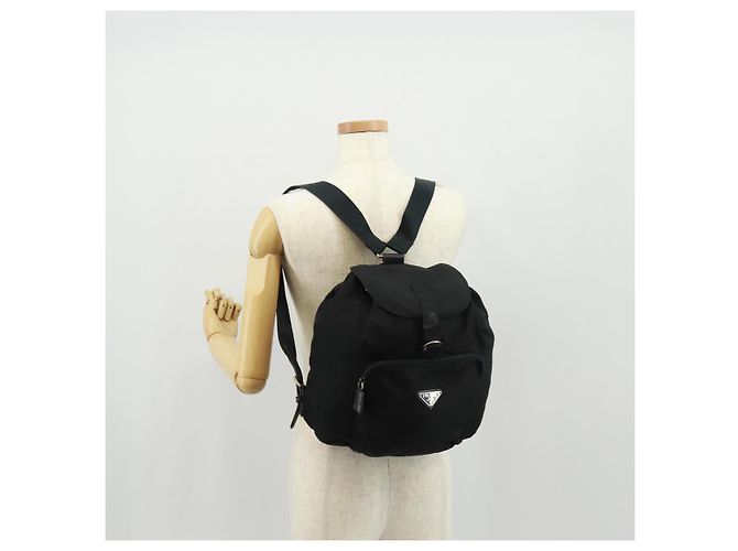 PRADA Backpack Nylon Black Silver Auth 159056 Silvery - view 27
