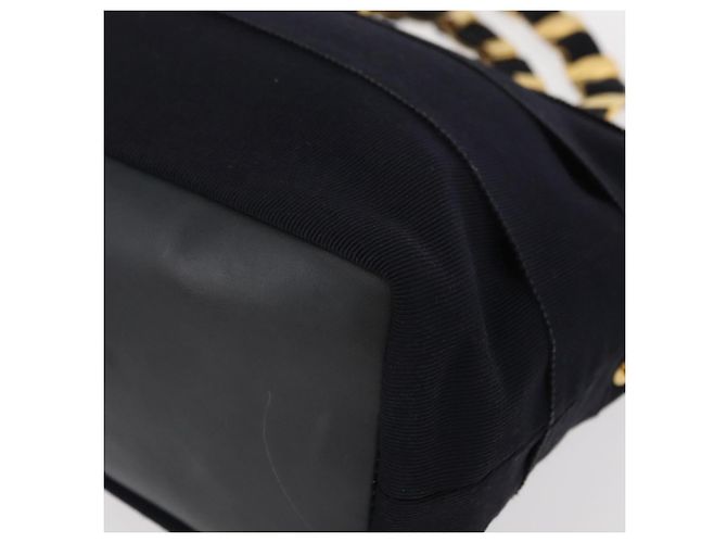 Borsa a mano Vala in tela blu navy e oro Salvatore Ferragamo Auth gh1482 D'oro - vista 13