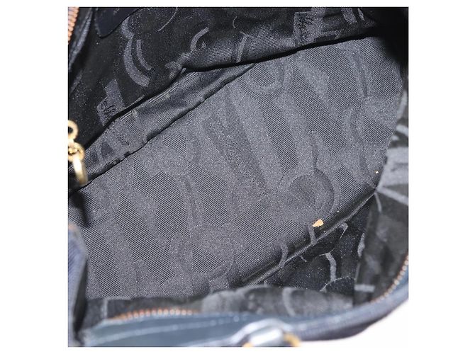 Borsa a mano Vala in tela blu navy e oro Salvatore Ferragamo Auth gh1482 D'oro - vista 17