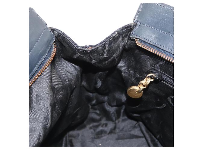 Borsa a mano Vala in tela blu navy e oro Salvatore Ferragamo Auth gh1482 D'oro - vista 19