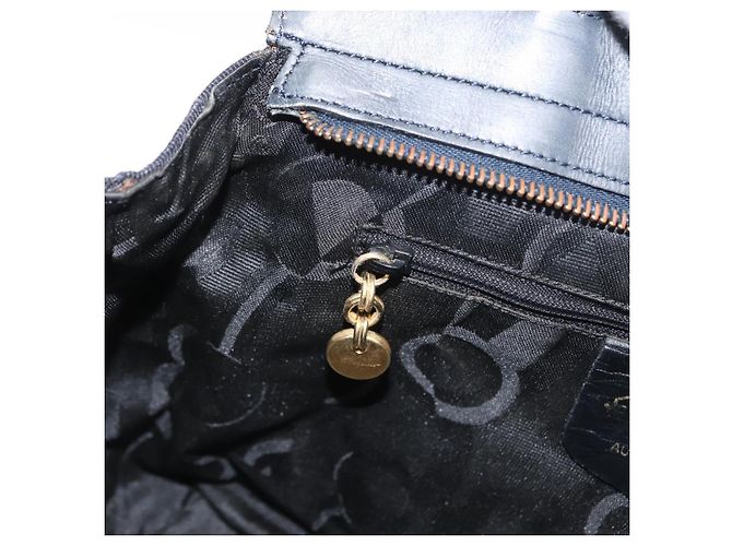 Borsa a mano Vala in tela blu navy e oro Salvatore Ferragamo Auth gh1482 D'oro - vista 20