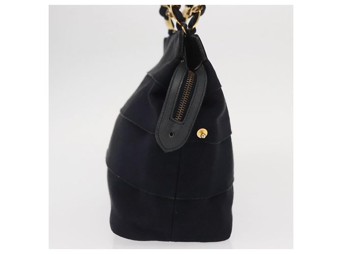 Borsa a mano Vala in tela blu navy e oro Salvatore Ferragamo Auth gh1482 D'oro - vista 4