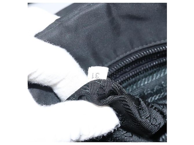 PRADA Bolsa de mão em nylon preto prata Auth ka1246 - vista 10