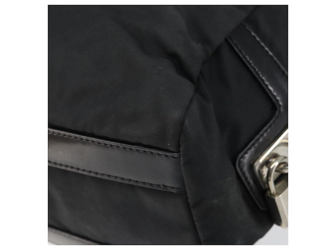 PRADA Bolsa de mão em nylon preto prata Auth ka1246 - vista 17